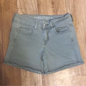 American Eagle Olive Green Midi Shorts